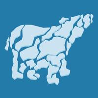 Exploring the polar circle ice melts illustration vector