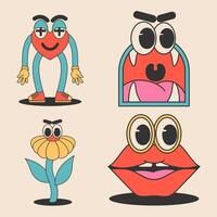 Retro 80s element colorful illustration vector