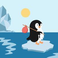 Exploring the polar circle penguin illustration vector