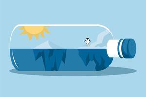 Exploring the polar circle bottle illustration vector