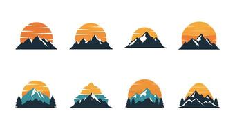 Scenic Mountain View Icons Perfect for Graphic Design Concepts vector