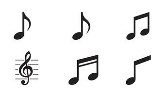 Unique musical symbols design offering treble clefs and notes with stylish patterns perfect for artistic and aesthetic projects vector