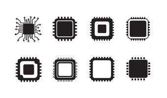 Sleek Microchip Illustrations Tailored for Electronic Visuals vector