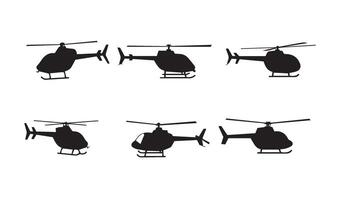 Sleek Helicopter Silhouettes Adding Elegance to Your Design Toolkit vector