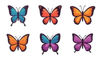Beautiful colorful butterfly illustrations with detailed craftsmanship suited for a range of professional and personal design needs vector