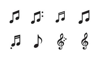 Creative musical symbols graphic set featuring intricate treble clefs and notes for enhancing artistic and professional design works vector