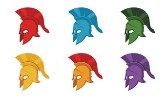 Dynamic Spartan Helmet Illustrations Supporting Sophisticated Artwork vector