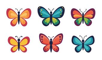 Sophisticated colorful butterfly illustrations showcasing artistic ingenuity to elevate the appeal of design and graphic content vector