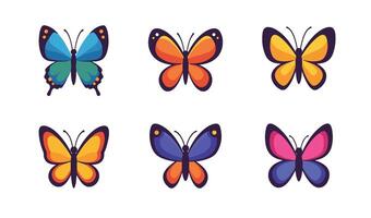 Mesmerizing colorful butterfly illustrations with intricate designs perfect for enhancing creative projects and graphic applications vector