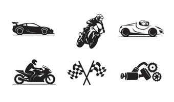 Elegant racing car trophy icons presenting creative design elements for innovative and motorsport-inspired graphic projects vector