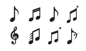 Stylish treble clefs and notes graphic elements showcasing creative designs for use in music-themed graphic design and art projects vector