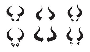 Unique Abstract Horns Silhouette Set designed with artistic and creative flair to suit diverse graphic design needs vector