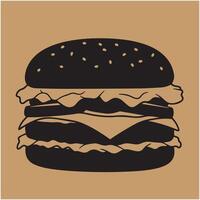 Beautiful Classic Cheeseburger Digital Art for Advertisement Graphics vector