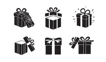 Sleek Gift Box Icons Set for Creative Visual Projects vector