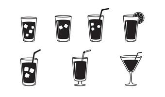 Unique drink container silhouettes showcasing diverse beverage presentation styles vector