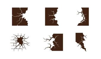 Sophisticated broken wall ideas blended with artistic cracked terrain patterns vector