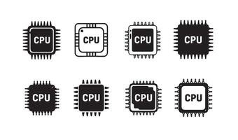 Unique Microchip Icons Ideal for Creative Engineering Concepts vector
