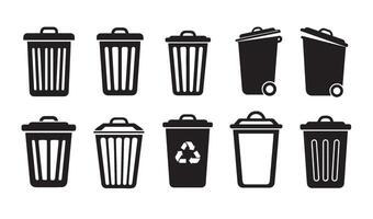Recycling Bin Graphics showcasing stylish and detailed containers for modern design applications vector