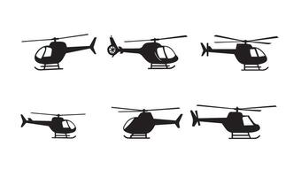 Dynamic Helicopter Silhouettes Offering Unique Visual Elements vector