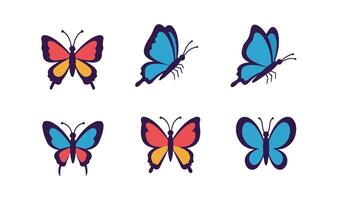 Exceptional colorful butterfly illustrations featuring intricate designs and detailed patterns for creative and graphic projects vector