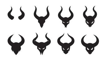Distinctive Abstract Horns Silhouette Set offering stylish and minimalist designs perfect for creative visual enhancements vector