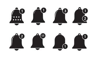 Notification bell graphic featuring numbers and minimalist artistic accents vector