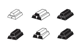 Sleek Gold Bar Illustrations Perfect for Creative Design Projects vector