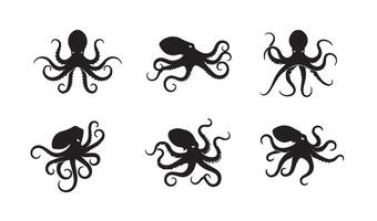 Stylish octopus illustrations inspired by artistic underwater themes and forms vector