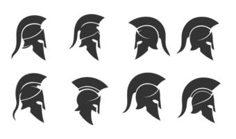 Majestic Spartan Helmet Illustrations Tailored for Branding Concepts vector