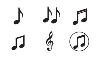 Decorative musical symbols set containing treble clefs and notes crafted to add charm to creative and professional design works vector