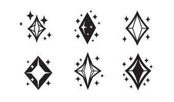 Elegant Sparkling Diamond Design Illustrations for Luxury Branding Concepts vector