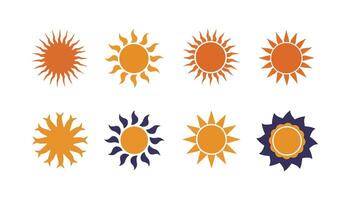 Elegant Sun Icons Set for Creative Graphic Art and Design Projects vector