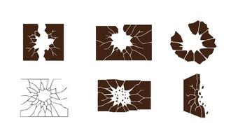 Creative broken earth texture pattern style integrated into terrain concept art vector