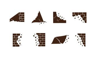 Decorative broken wall design featuring intricate cracked terrain pattern artwork vector