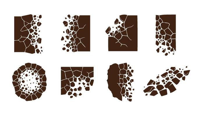 Decorative broken earth texture pattern style inspired by artistic terrain designs