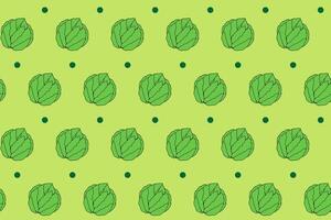 chinese cabbage with dot colorful pattern on green background. doodle cabbage vegetable symbol seamless pattern background. fresh cabbage seamless pattern for farmer, agricultural, groceries, vegan vector