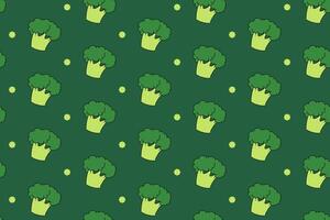broccoli with dot colorful pattern on green background. doodle broccoli vegetable symbol seamless pattern background. fresh broccoli seamless pattern for farmer, agricultural, groceries, vegan vector