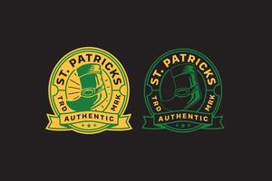 leprechaun boot, patrick shoes retro vintage badge logo design collection set for saint patrick's day, event, party, celebration vector