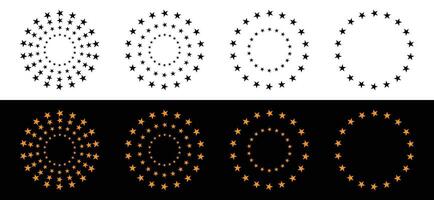 Star circle icon. Stars arranged in concentric spirals and rings. vector