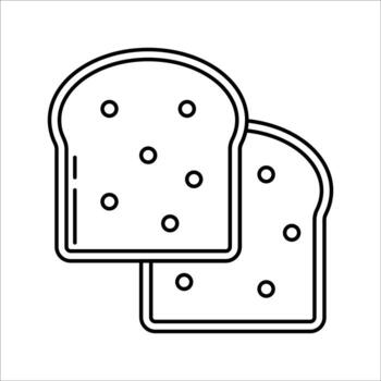 Bread Slice Outline style two slices of bread representing carbs suitable for breakfast menu and diet illustrations vector