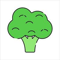 Broccoli Flat design style green broccoli icon symbolizing vegetables ideal for detox diet and plant based meal visuals vector