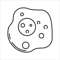 Fried Egg Outline style egg with yolk representing protein intake great for breakfast diet and health graphics vector