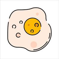 Fried Egg Flat design style sunny side egg with yolk representing protein intake great for breakfast diet and health graphics vector