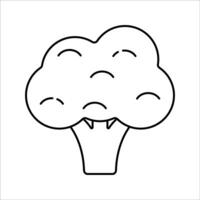 Broccoli Outline style broccoli icon symbolizing vegetables ideal for detox diet and plant based meal visuals vector