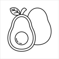 Avocado Outline style avocado with seed ideal for healthy fat representation in diet and organic food designs vector