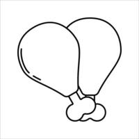Chicken Drumstick Outline style two chicken legs ideal for high protein meal visuals and fitness meal planning vector