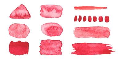 Creative exploration of red watercolor shapes and textures for artistic projects vector