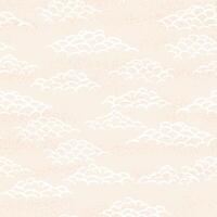 Seamless pattern with stylized white clouds on a light textured background. Inspired by traditional Asian motifs, this elegant sky design is perfect for textiles, wallpapers, wrapping paper vector