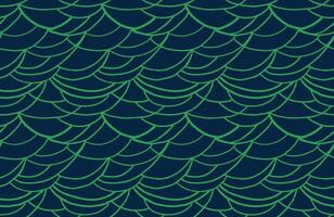 Plain texture with curved wavy lines seamless pattern. Green Abstract organic shapes printing on a dark background. hand drawn sketch doodle. Contemporary minimalist ornament. vector