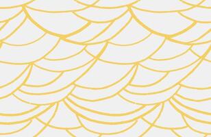 Minimalist seamless pattern with yellow abstract organic shapes on a white background. hand drawn sketch curved wavy lines print. Contemporary plain ornament. vector